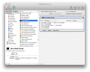 Creating a service in Automator